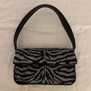 Staud Tommy Beaded Bag, Black & White